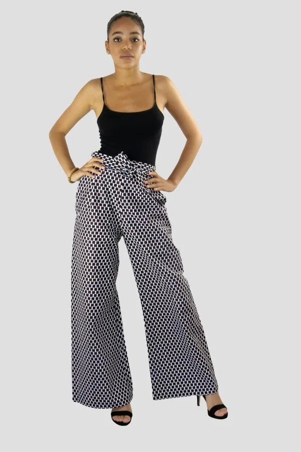 Pantalon Large en Wax – Taille Haute Signature – Djidiawax