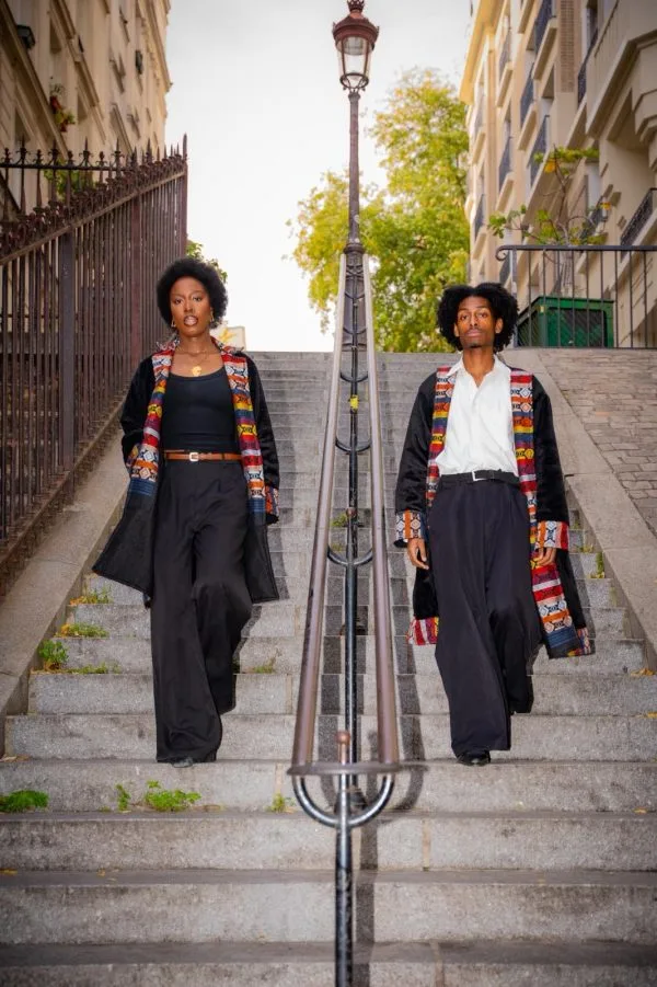 Manteau en Velours & Pagne Tissé Sénégalais Édition Héritage – Djidiawax