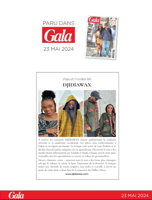 Djidiawax dans Gala, 23 mai 2024 : « Wax et modernité »